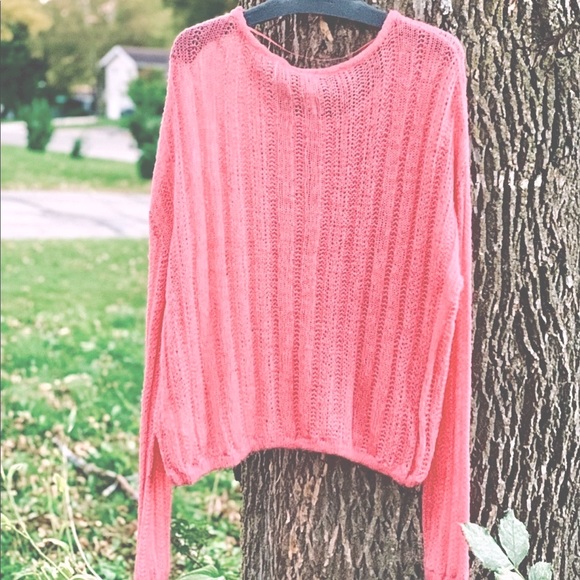 1 Left Free People Angel Loose Knit Bubblegum Jumper - Picture 7 of 14